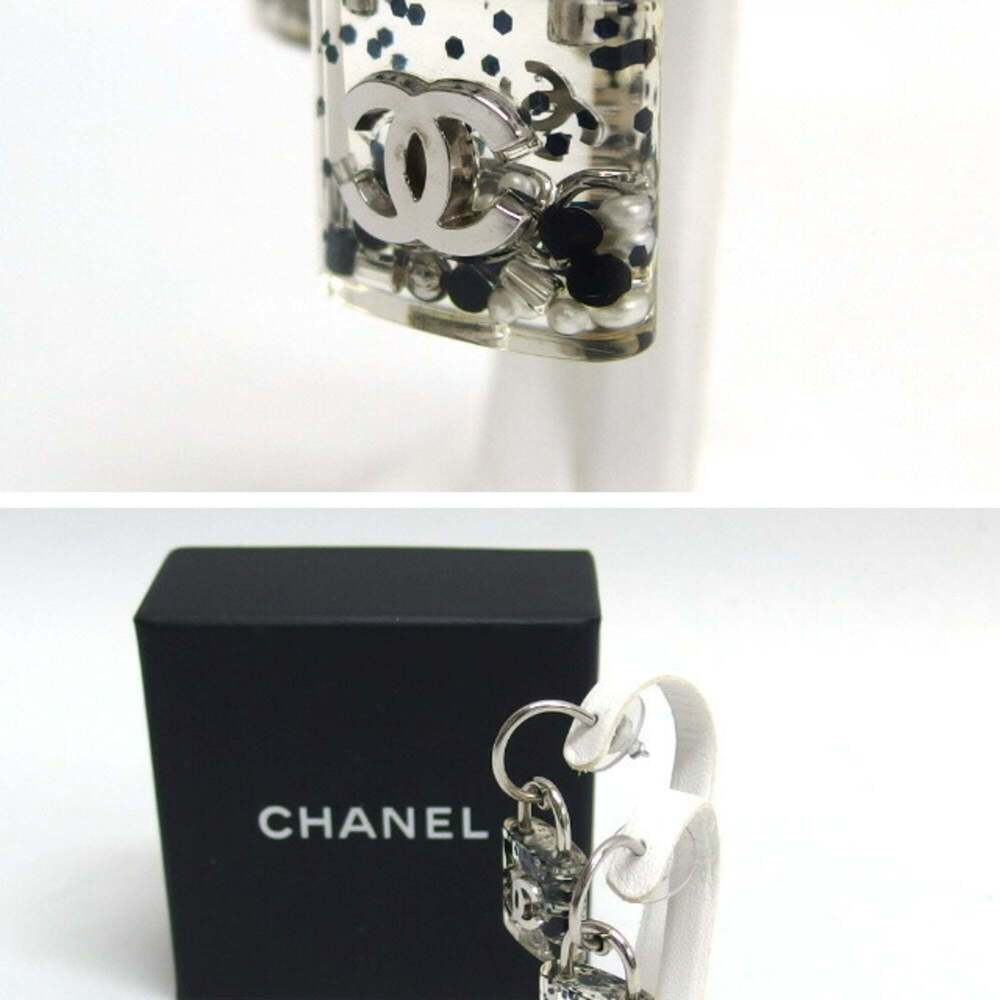 CHANEL White Logo Earrings - Picture 4 of 11